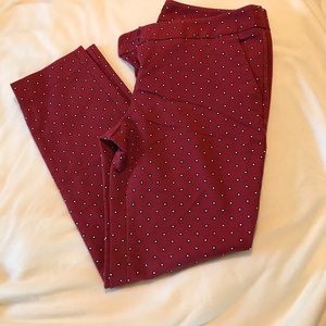 Red polka dot Columnist pants from Express